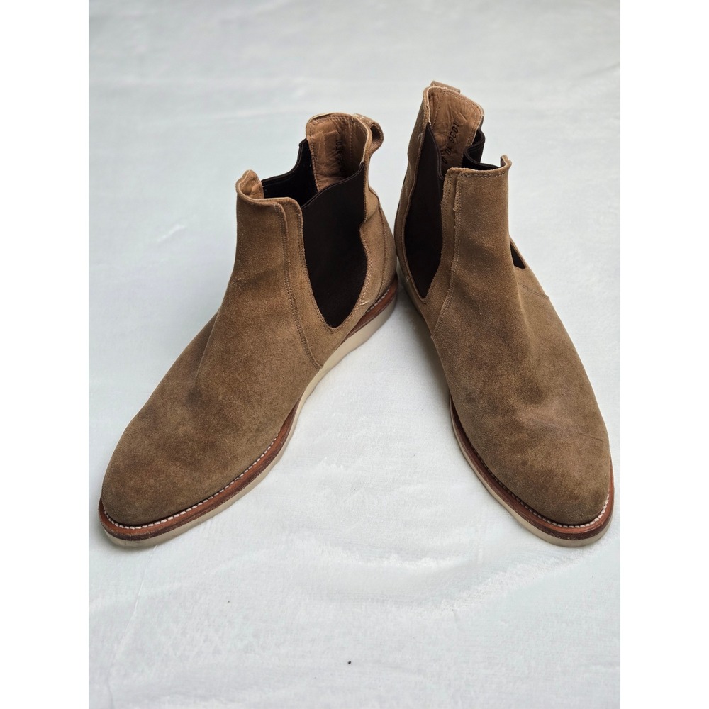 Tecovas The Chance Chelsea Boots Mens 10 D Sand Suede Handmade 1036 10 D